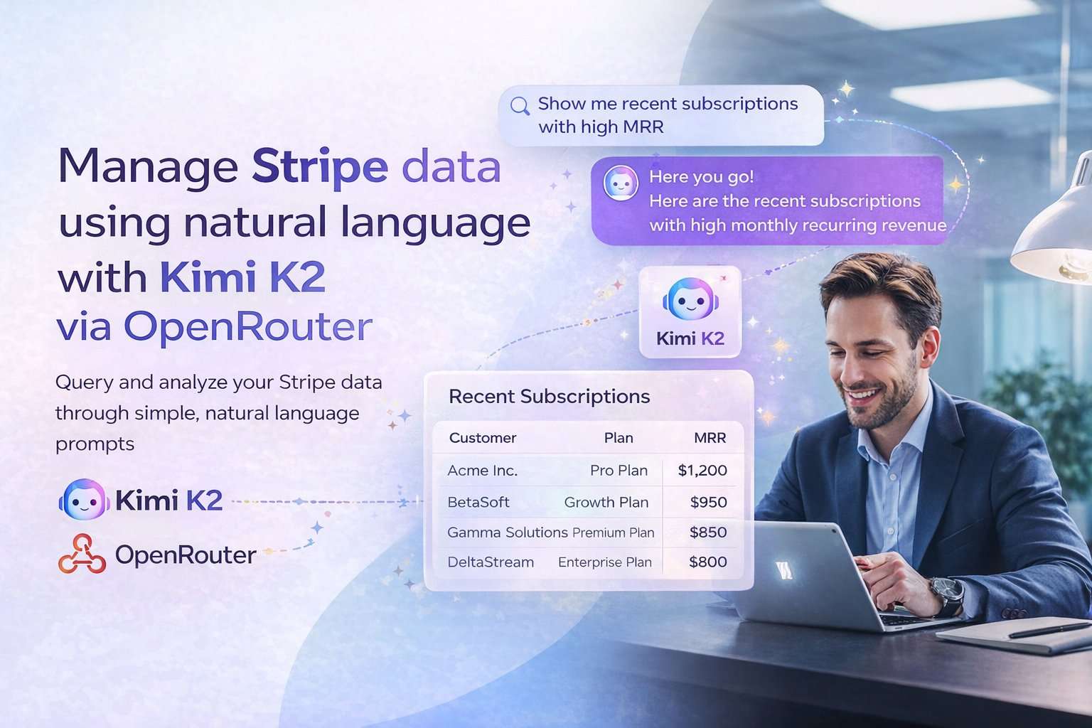 Manage Stripe data using natural language with Kimi K2 via OpenRouter